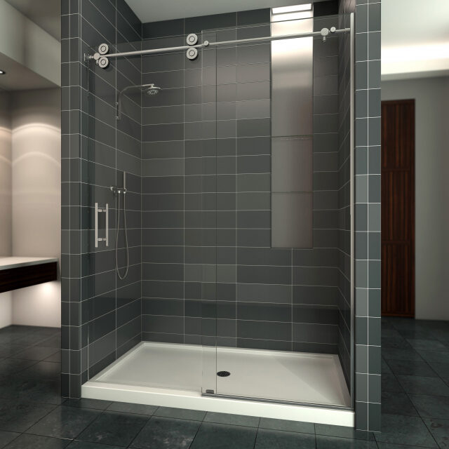 Walk in shower with safety measures 